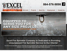 Tablet Screenshot of excelfiresprinklers.com